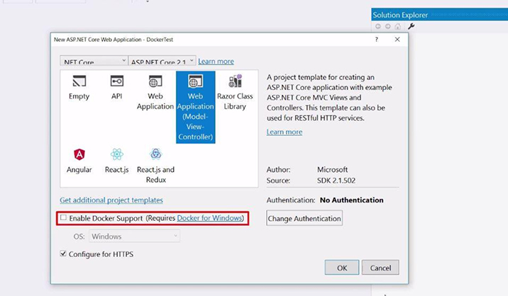Enable Docker Support Enable Docker Support