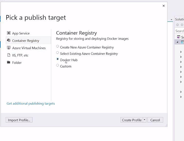 Pick a Publish Target Pick a Publish Target