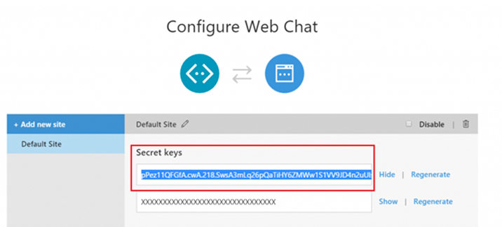 Copy the secret key Copy the secret key