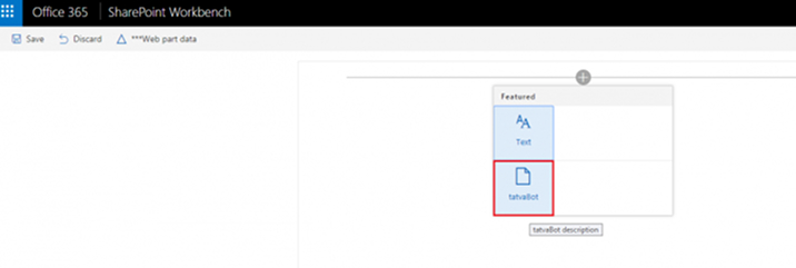 Select the tatvaBot web part Select the tatvaBot web part